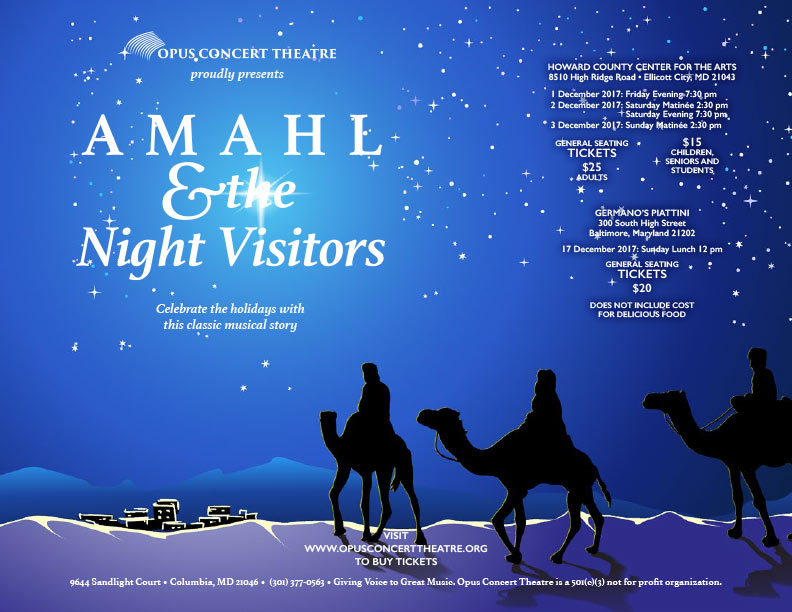 Letter Flyer for Amahl and The Night Visitors by Opus Concert Theatre